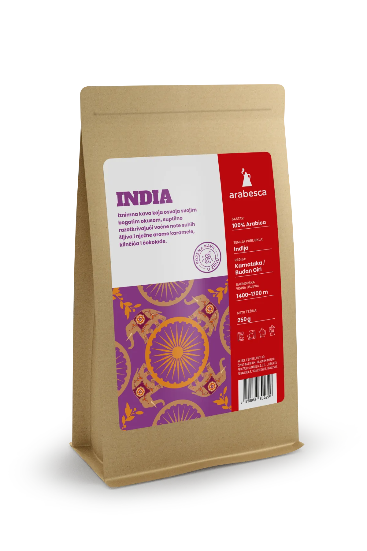 INDIA CRAFT KAVA U ZRNU 250G