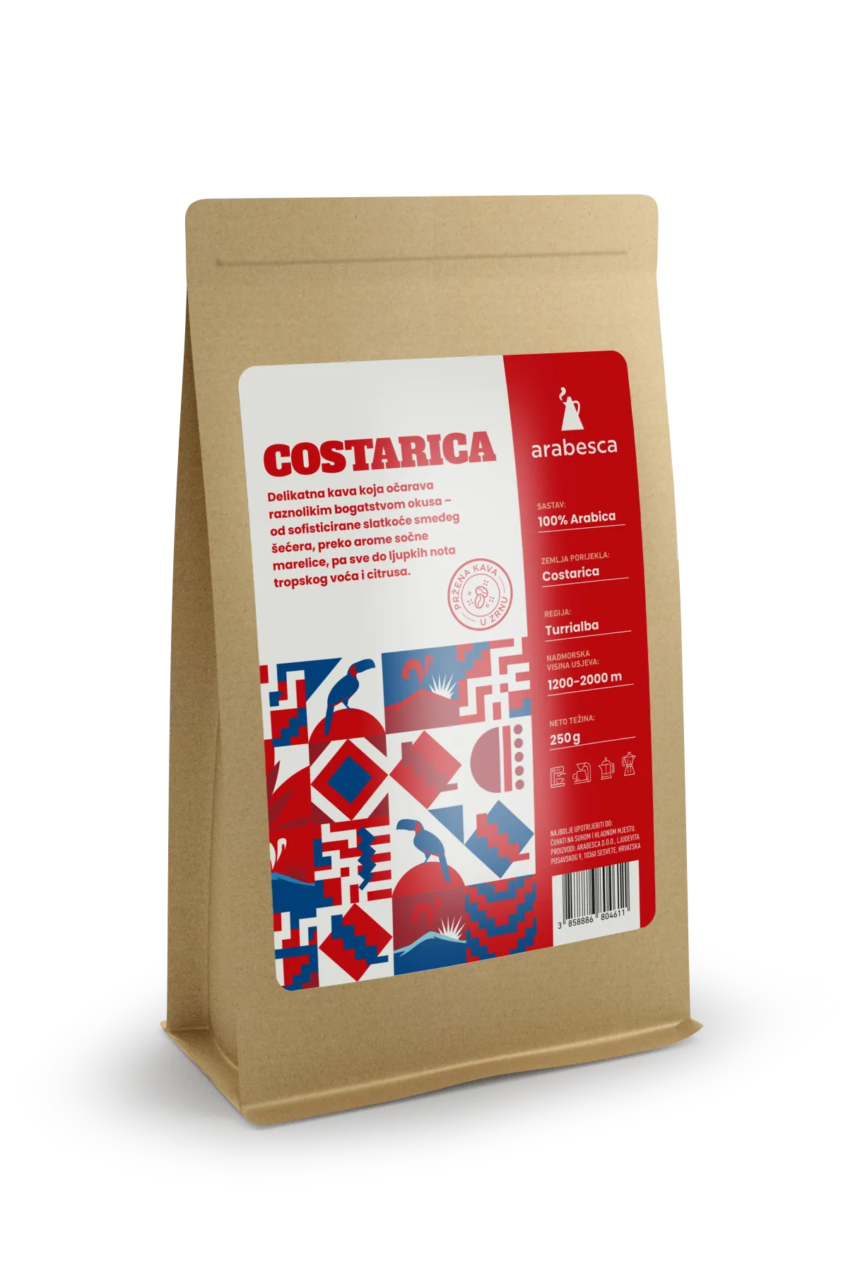 COSTARICA CRAFT KAVA U ZRNU 250G