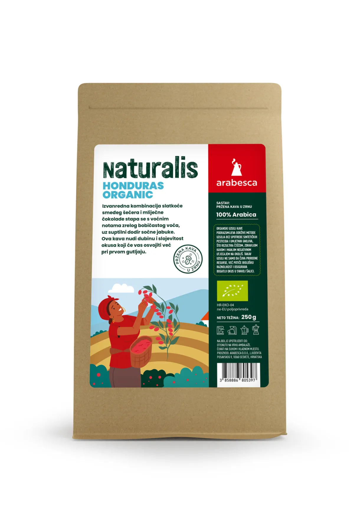 NATURALIS HONDURAS ORGANIC KAVA U ZRNU 250G