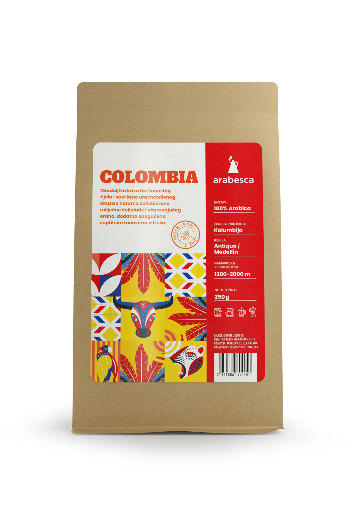 COLOMBIA CRAFT KAVA U ZRNU 250G