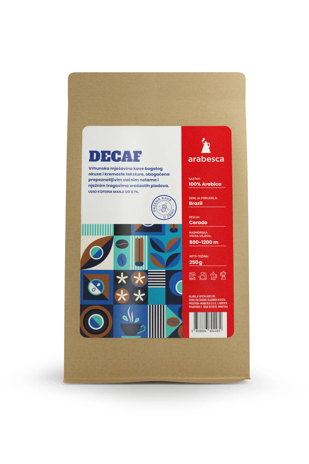 DECAF CRAFT KAVA U ZRNU 250G