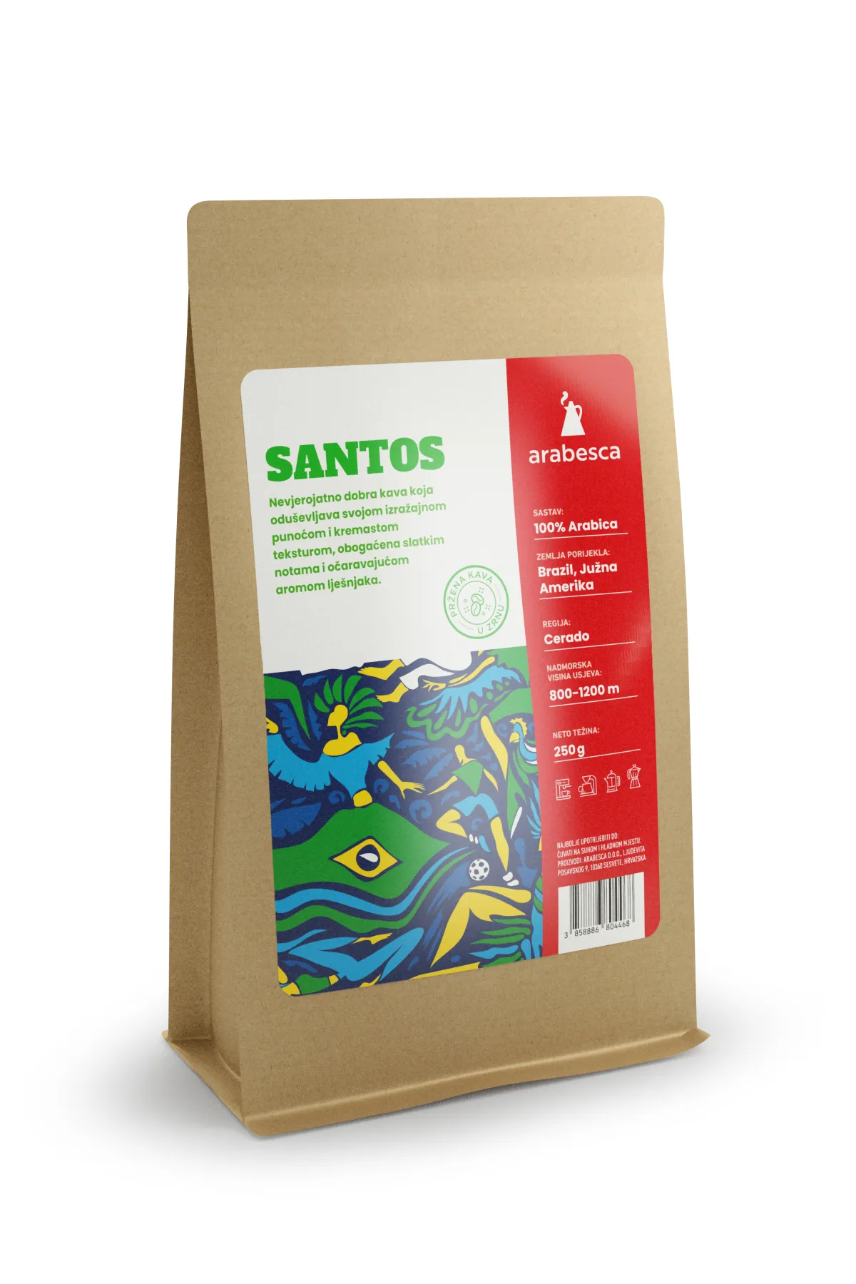 SANTOS CRAFT KAVA U ZRNU 250G