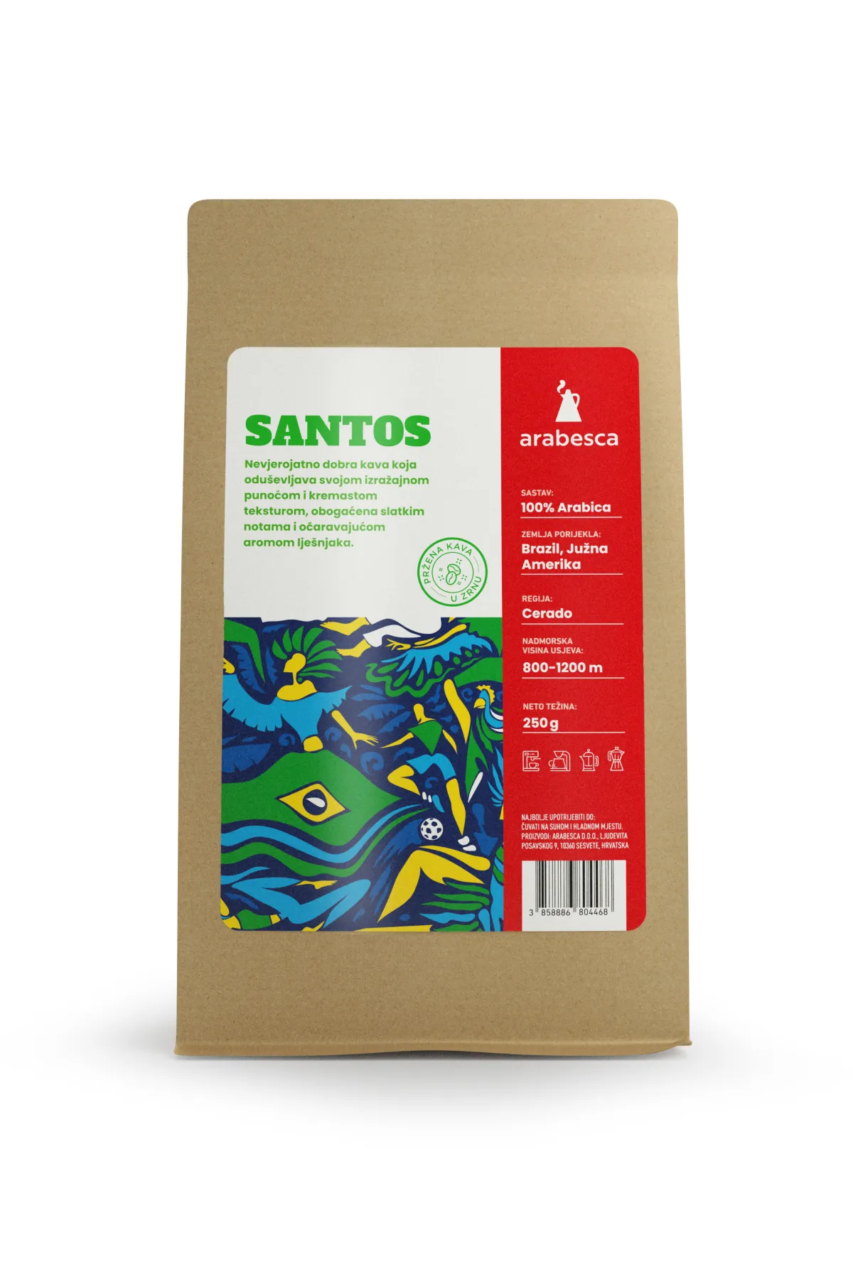 SANTOS CRAFT KAVA U ZRNU 250G
